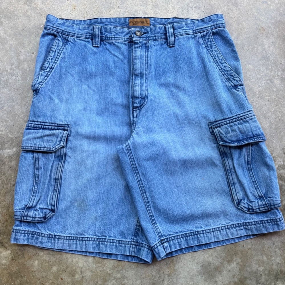 Vintage 90s St Johns Bay Jorts Jean Shorts Baggy Cargo Workwear Blue 36 (g6b)